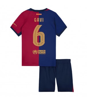Billiga Barcelona Paez Gavi #6 Hemmatröja Barn 2024-25 Kortärmad (+ Korta byxor)